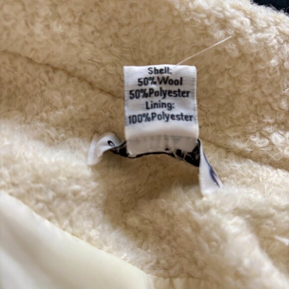 Glamorous Off-White Wool Blend Asymmetrical Coat - XS - Picture 9 of 10